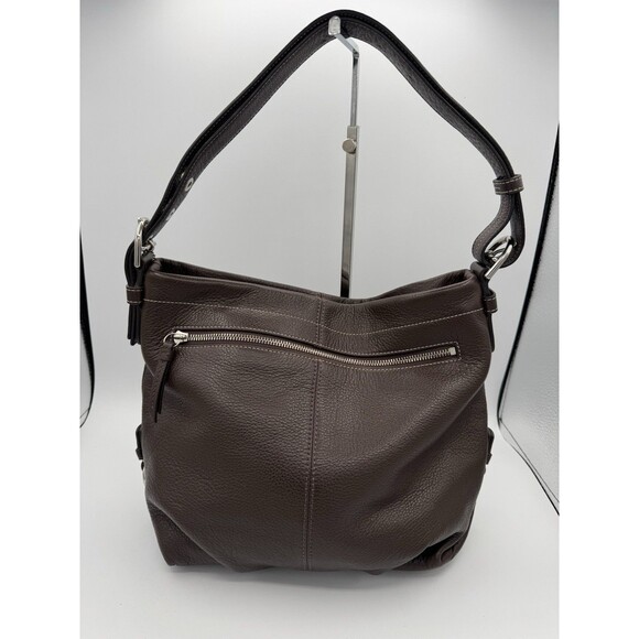 COACH Brown Pebble Leather Convertible Hobo Shoulder Bag F15064 EUC - Picture 4 of 15